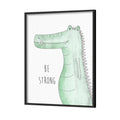 Watercolour Crocodile Wall Art Canvas Print for Kids Room