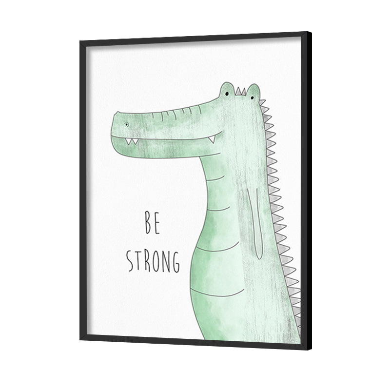 Watercolour Crocodile Wall Art Canvas Print for Kids Room