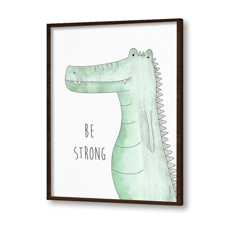 Watercolour Crocodile Wall Art Canvas Print for Kids Room