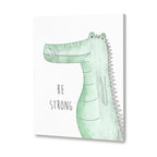 Watercolour Crocodile Wall Art Canvas Print for Kids Room