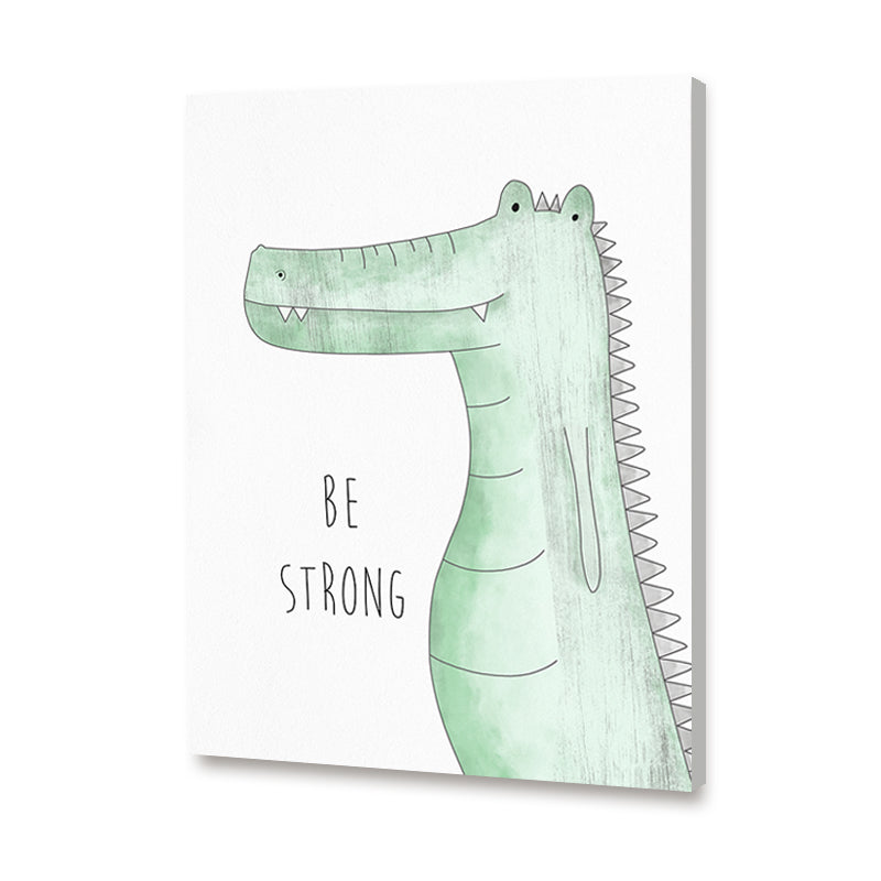 Watercolour Crocodile Wall Art Canvas Print for Kids Room