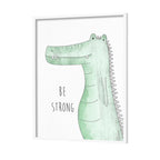 Watercolour Crocodile Wall Art Canvas Print for Kids Room