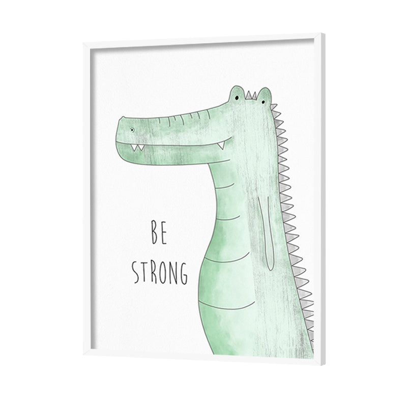 Watercolour Crocodile Wall Art Canvas Print for Kids Room