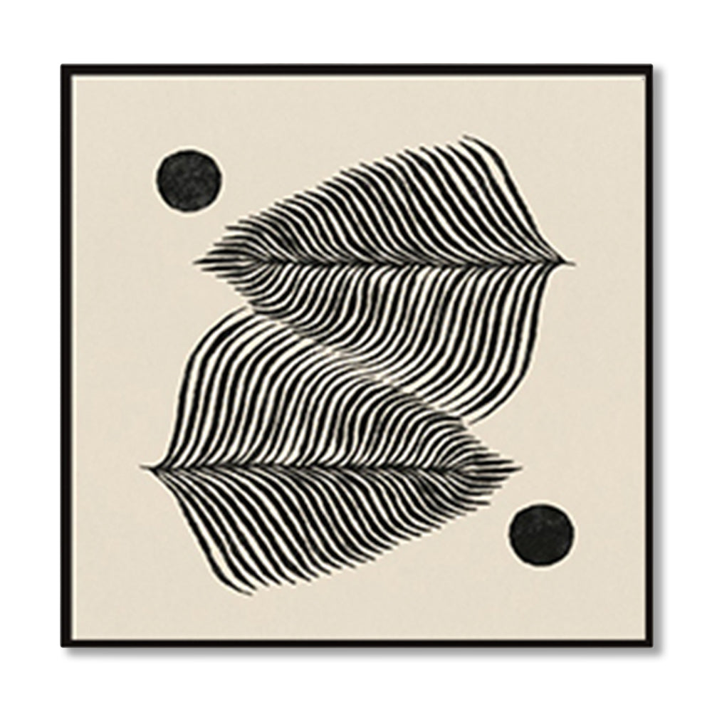 Leaf 2 Black and White Artwork Canvas Print