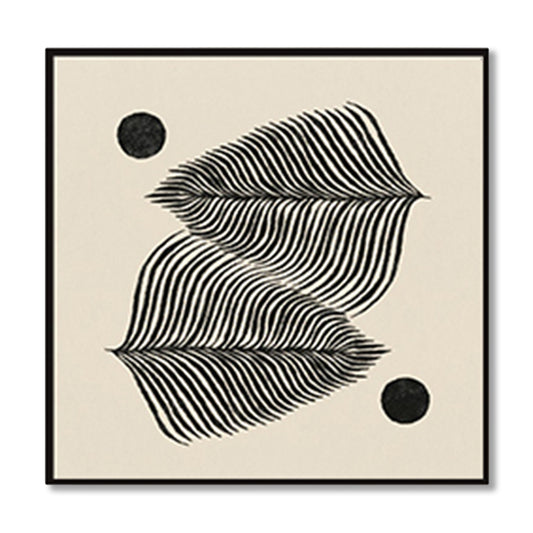 Leaf 2 Black and White Artwork Canvas Print