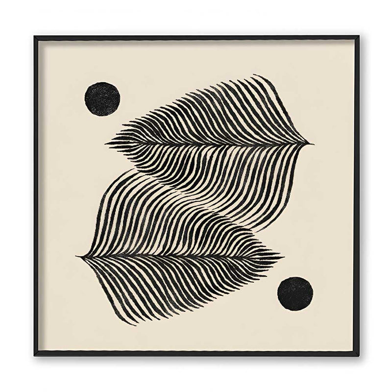 Leaf 2 Black and White Artwork Canvas Print