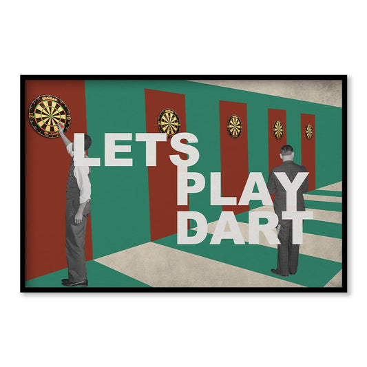 Let's Play Dart Pop Artwork Canvas Print for Wall