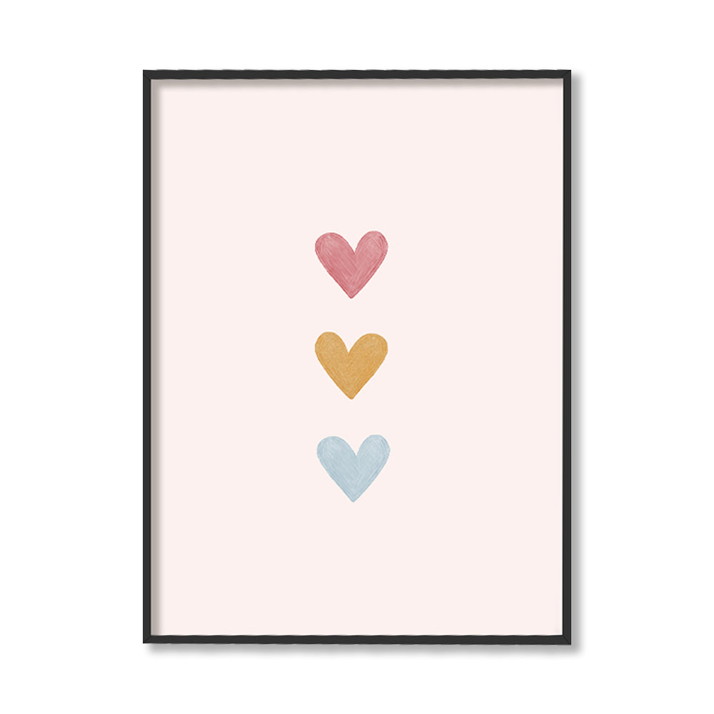 Little Hearts Wall Art Canvas Print for Kids Room