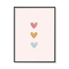 Little Hearts Wall Art Canvas Print for Kids Room