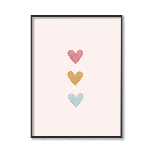 Little Hearts Wall Art Canvas Print for Kids Room