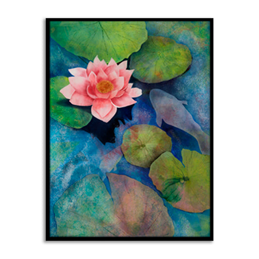 Lotus Pond Wall Artwork | Nature Canvas Painting for Wall | Wall Decor | Wall Painting