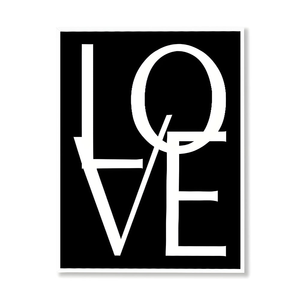 Love Black and White Artwork Canvas Print