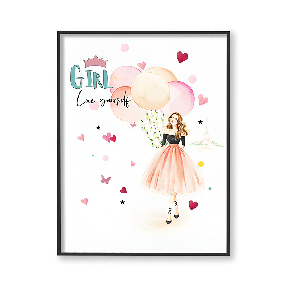 Love Yourself Wall Art Canvas Print for Kids Room