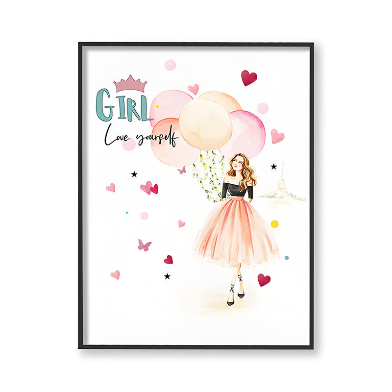 Love Yourself Wall Art Canvas Print for Kids Room
