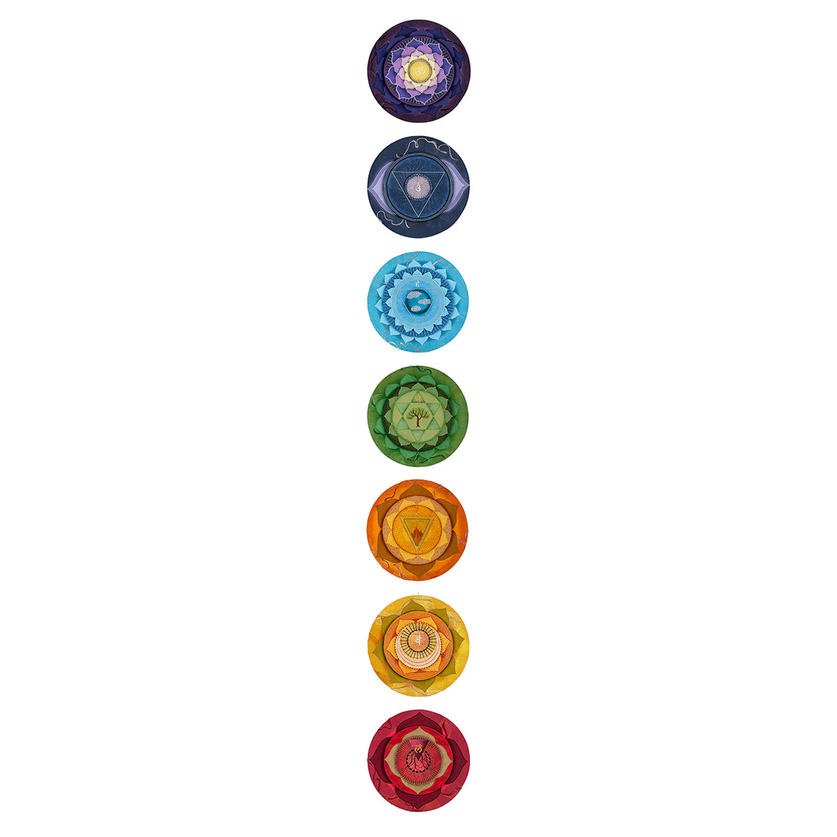 Seven Chakras - Anahata Chakra with Embroidery Canvas Wall Artwork