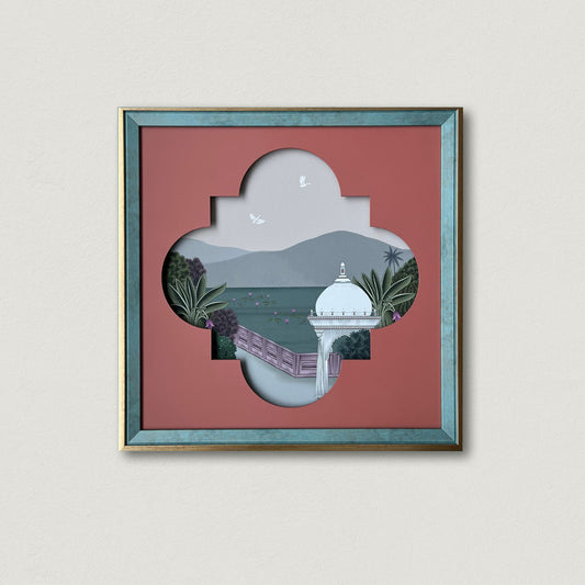 City of Lakes 4 Mixed Media Wall Art for Home Decor|  Canvas Painting Artwork for Wall | Wall Decor | Wall Painting for Cafe, Restaurant, Living Room, Home Decor