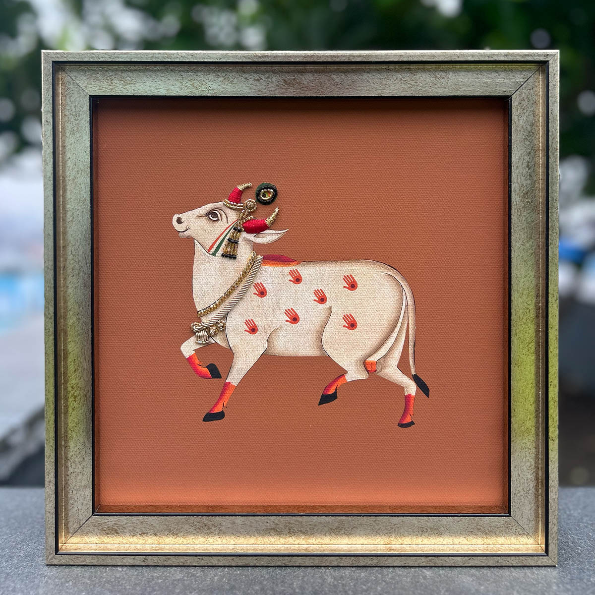 Studio Artemist mixed media Kamdhenu Cow artwork Size - M - Image 1 