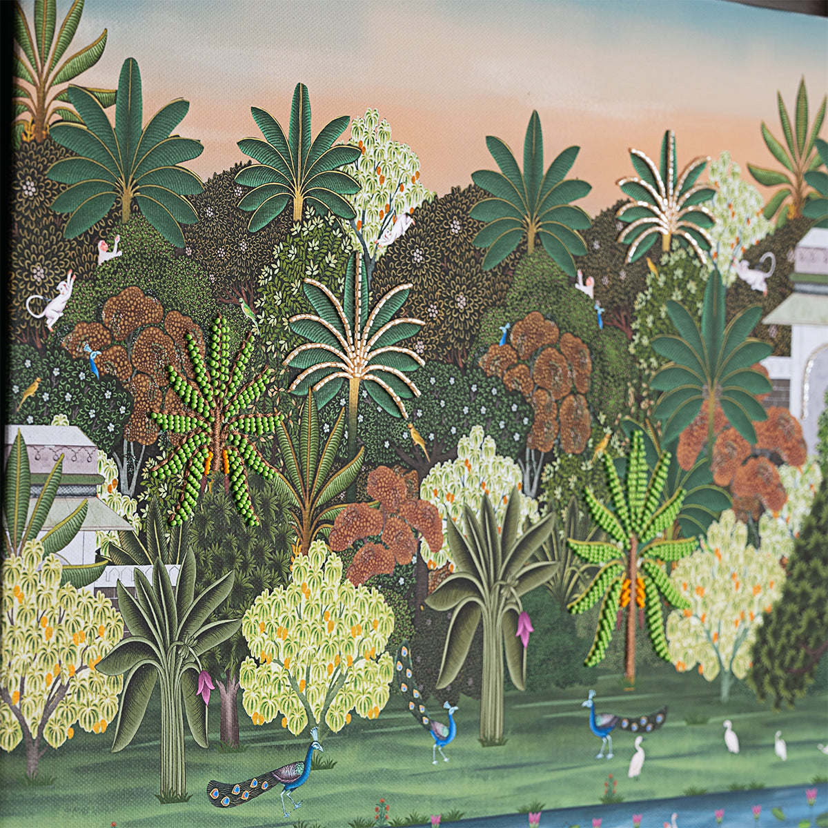 Miniature Forest Tale with Embroidery Canvas Wall Artwork