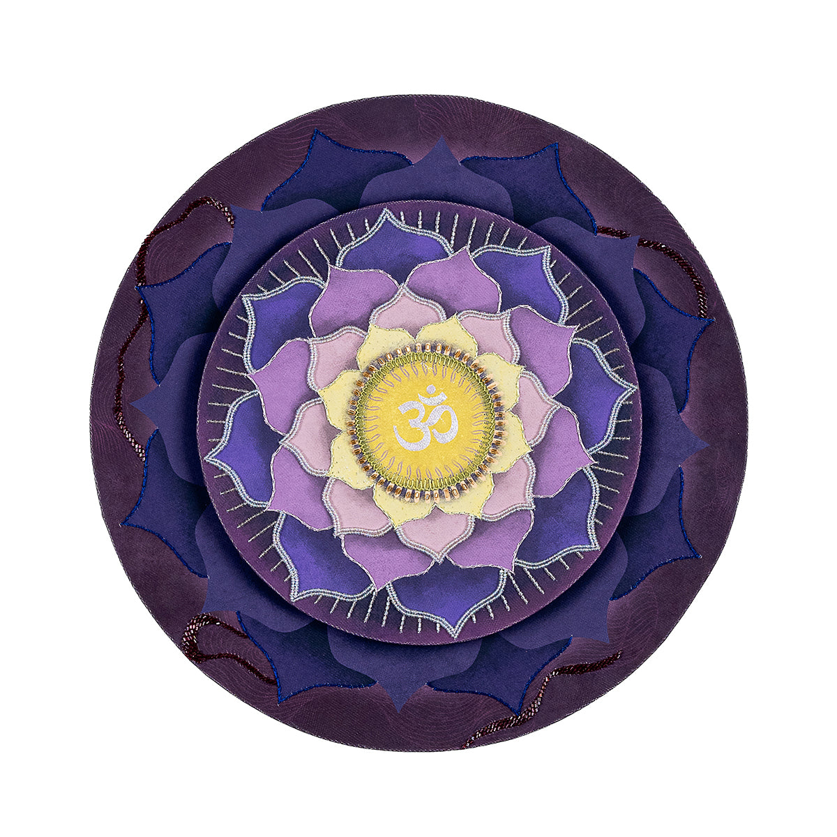 Seven Chakras - Sahastrara Chakra with Embroidery Canvas Wall Artwork