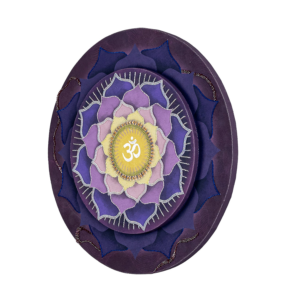 Seven Chakras - Sahastrara Chakra with Embroidery Canvas Wall Artwork