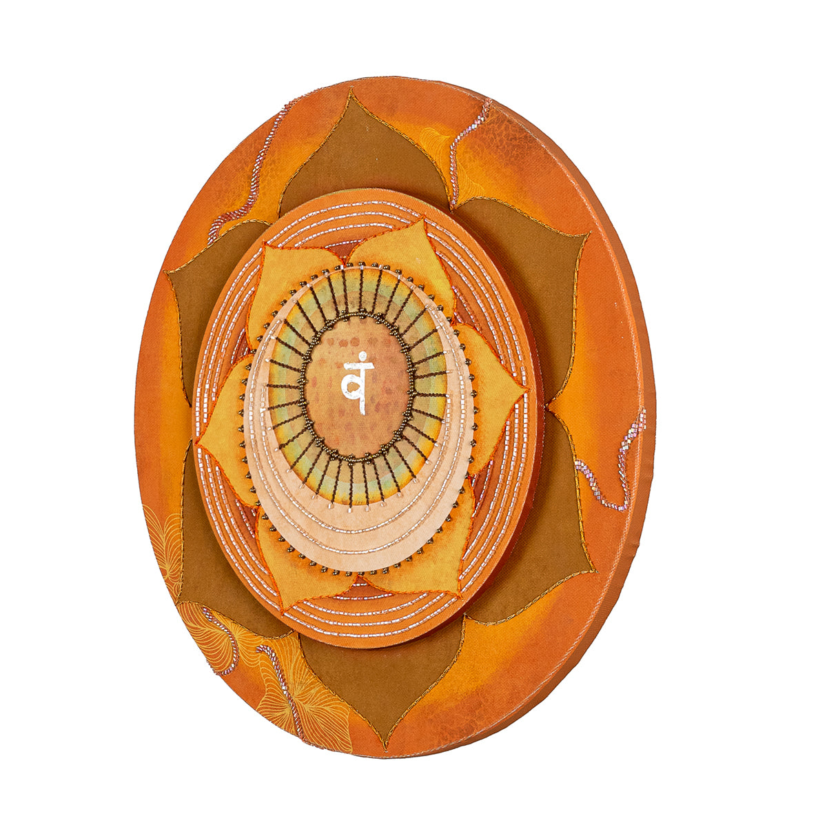Seven Chakras - Svadhishthana Chakra with Embroidery Canvas Wall Artwork