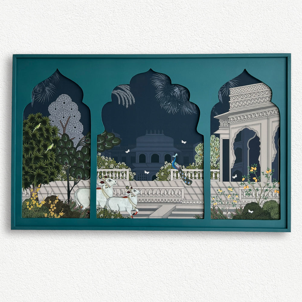 Pichwai Garden 6 Mixed Media Canvas Wall Artwork