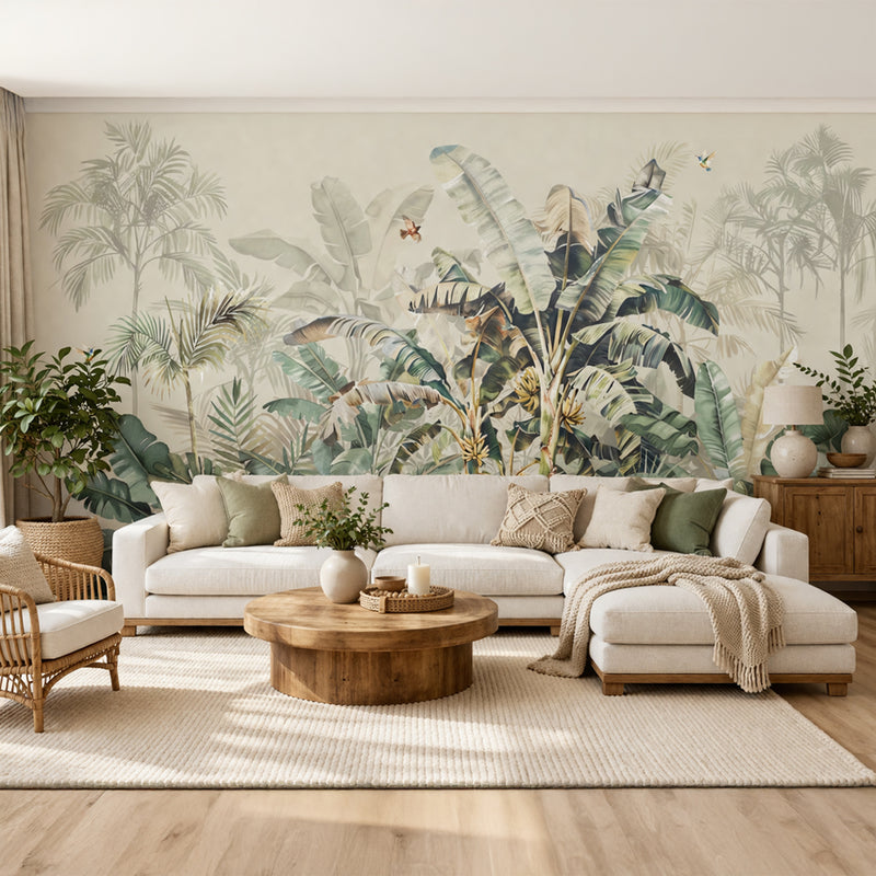 Soft Tropical Foliage Wallpaper