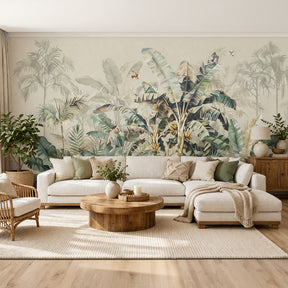 Soft Tropical Foliage Wallpaper