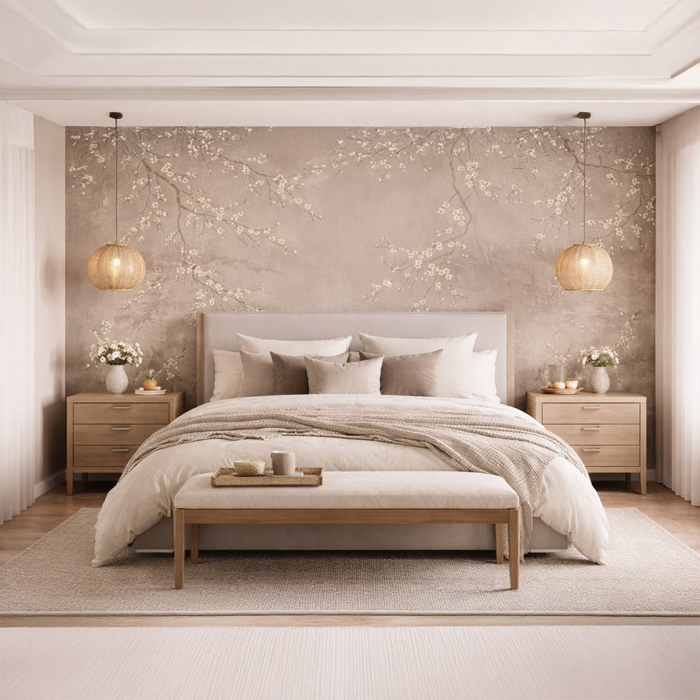 Blossom Serenity Wallpaper shown in a room