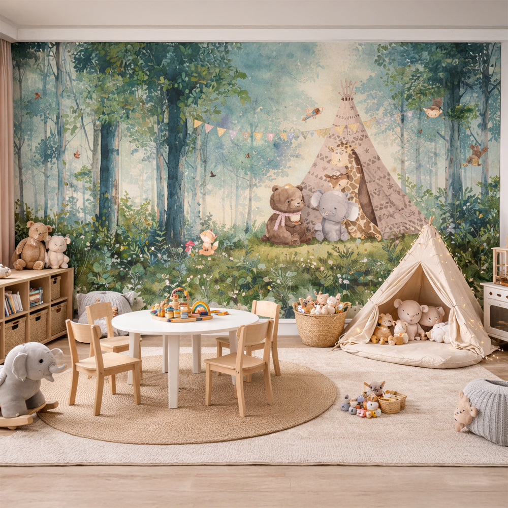 Woodland Adventure Kids Wallpaper