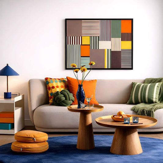 Modern Mosaic Abstract Canvas Art Print for Wall
