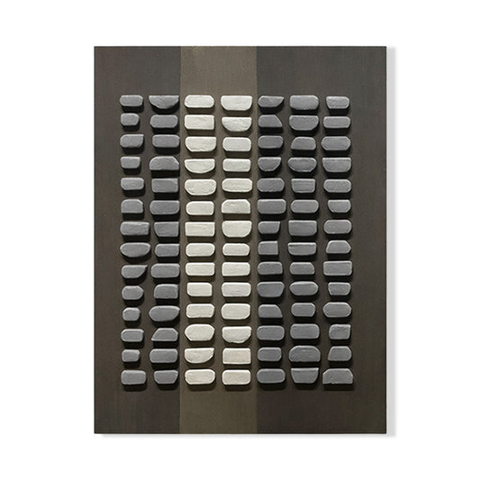 Monochrome Rhythm – Textured Relief Panel