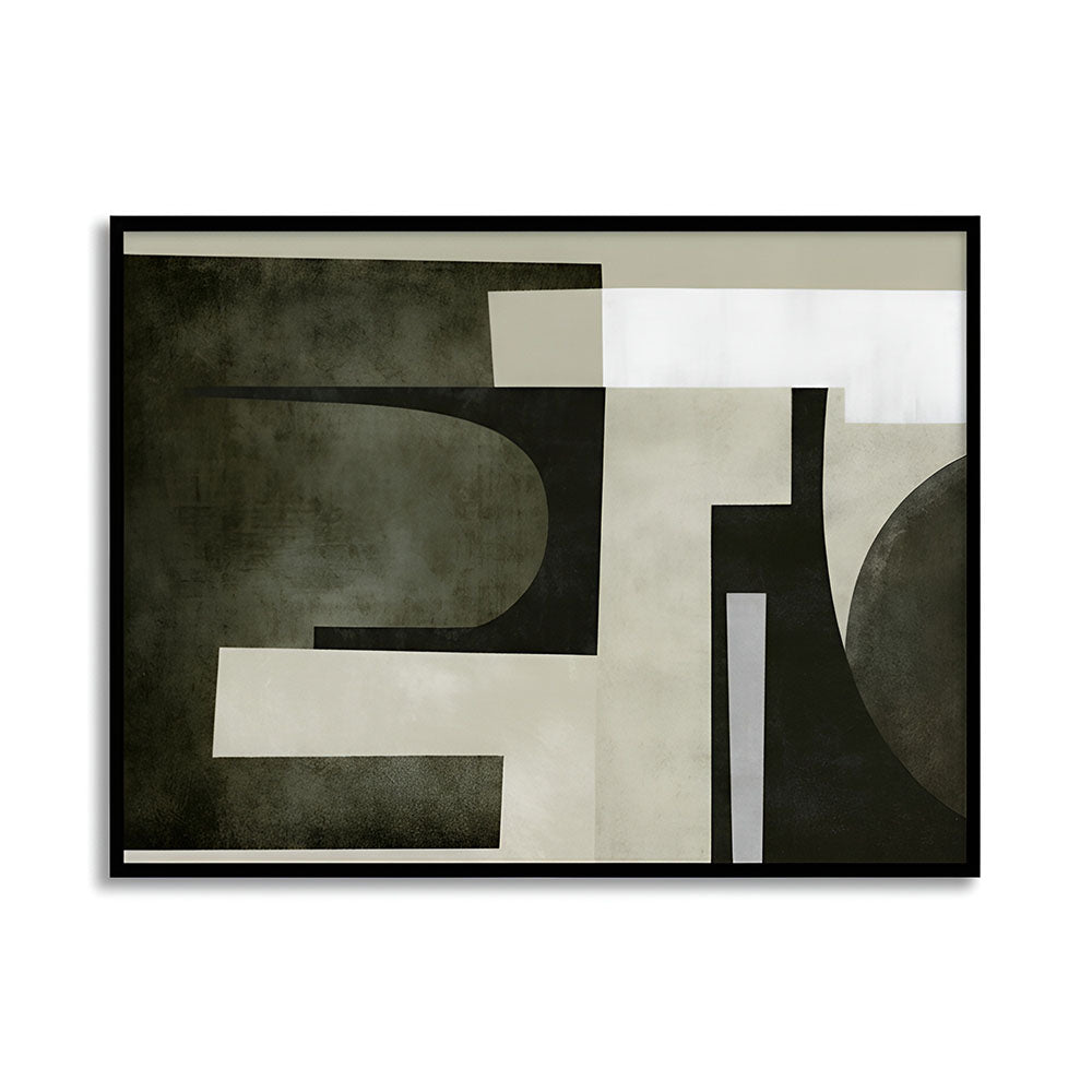 Monochrome Forms Abstract Canvas Wall Art Print