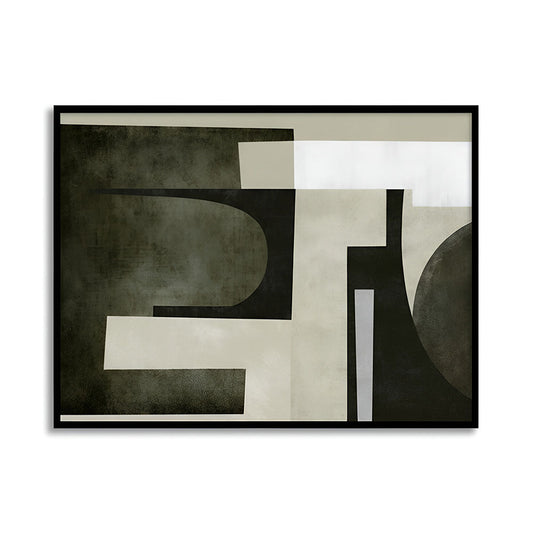 Monochrome Forms Abstract Canvas Wall Art Print
