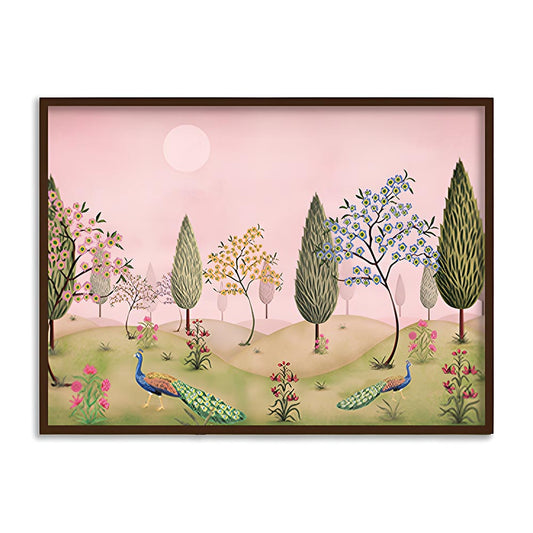 Mor Bagh Traditional Artwork Canvas Print for Wall