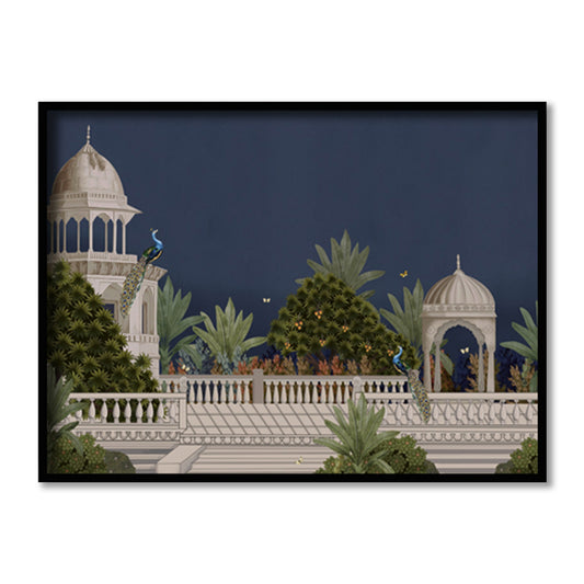 Mor Mahal Traditional Wall Artwork | Nature Canvas Painting for Wall | Wall Decor | Wall Painting
