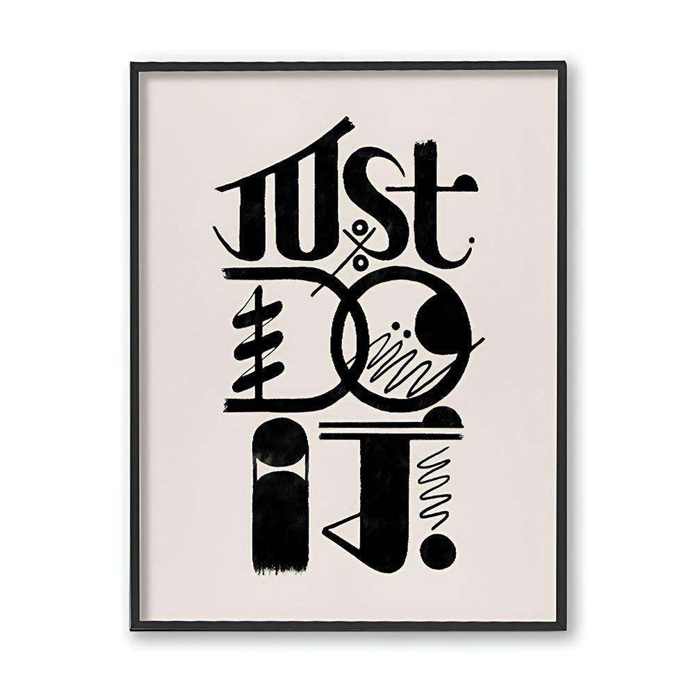 Motivational Quote 1 Black and White Artwork Canvas Print