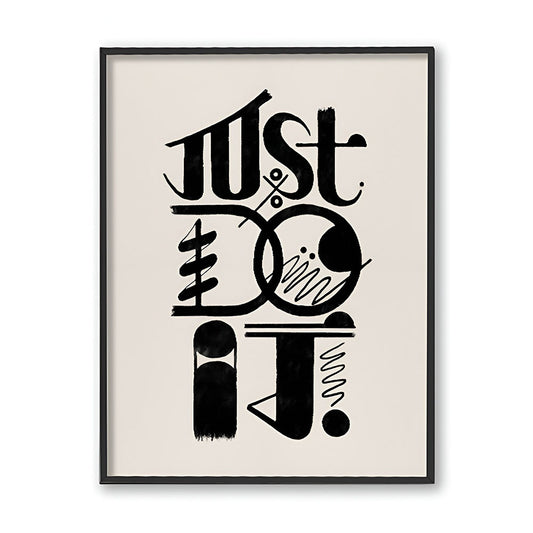 Motivational Quote 1 Black and White Artwork Canvas Print