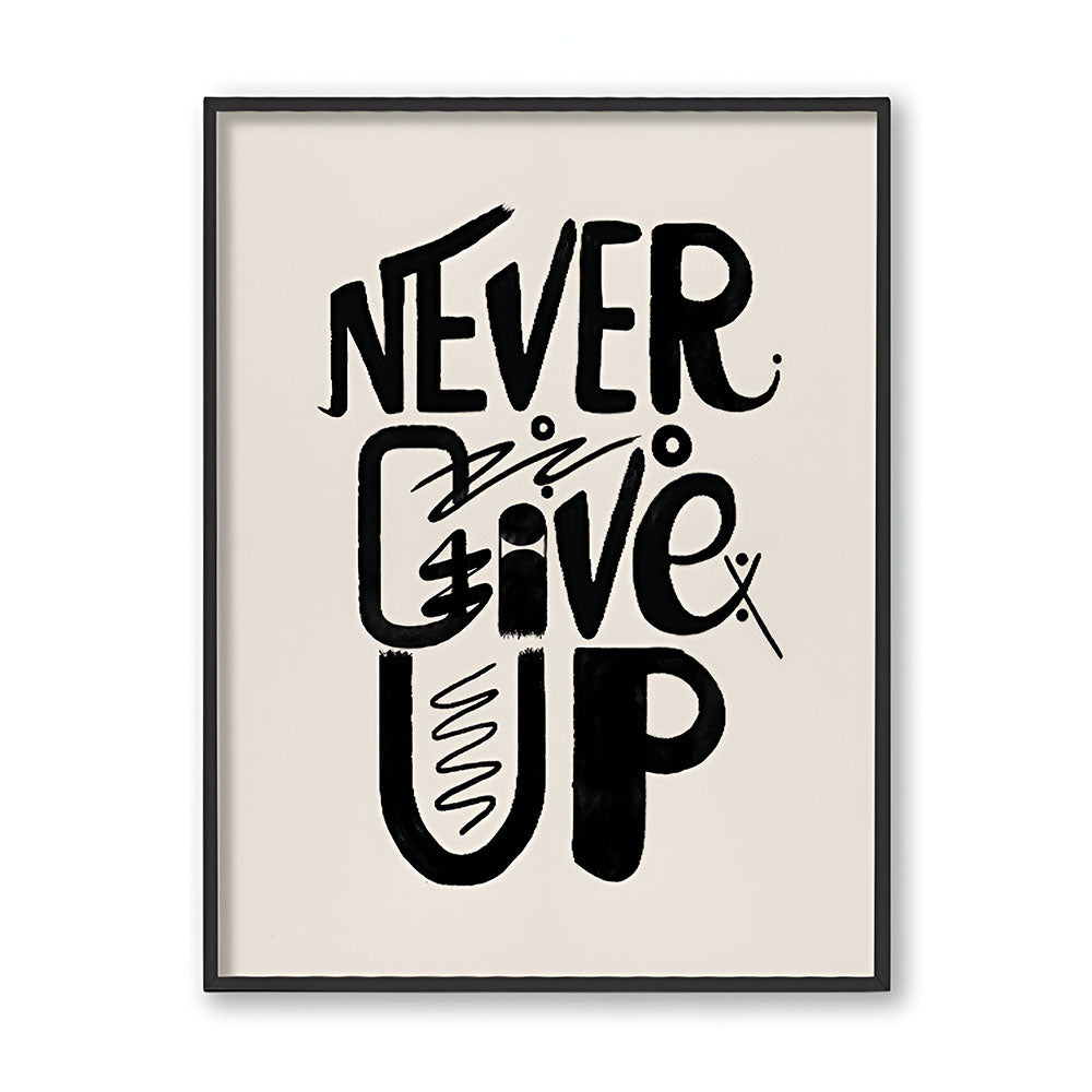 Motivational Quote 2 Black and White Artwork Canvas Print