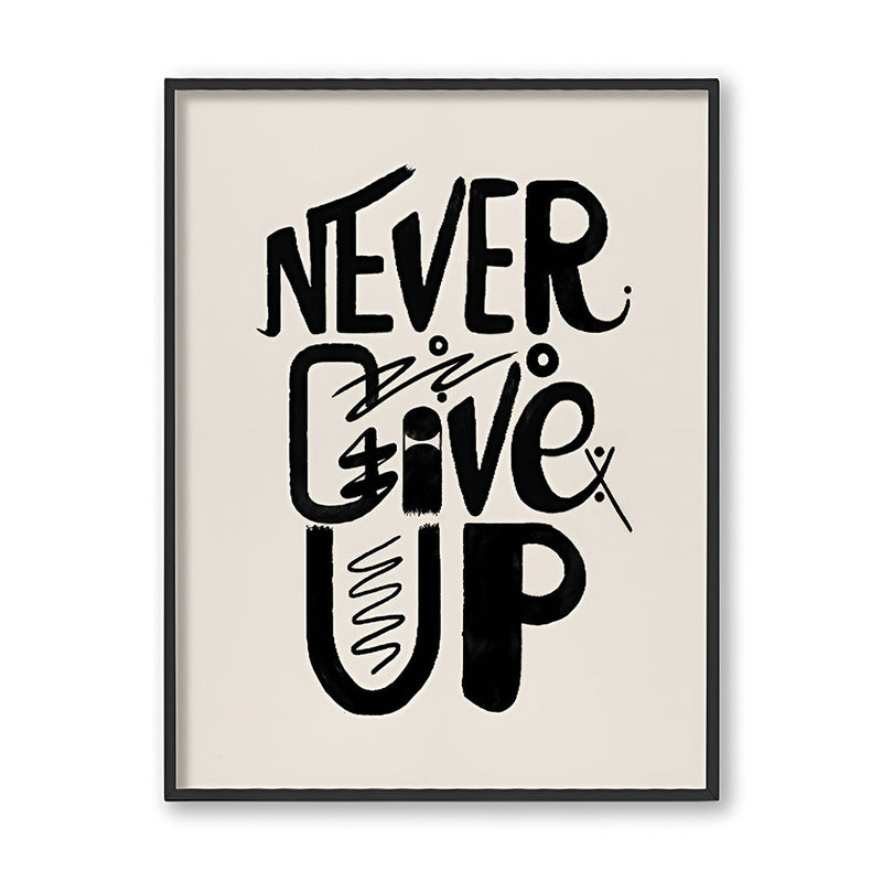 Motivational Quote 2 Black and White Artwork Canvas Print
