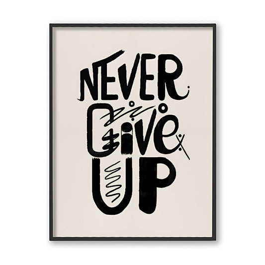 Motivational Quote 2 Black and White Artwork Canvas Print