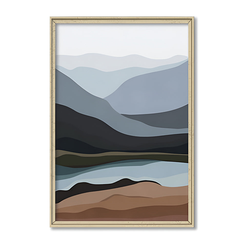 Mountain Echo 2 Scandinavian Artwork Canvas Print for Wall