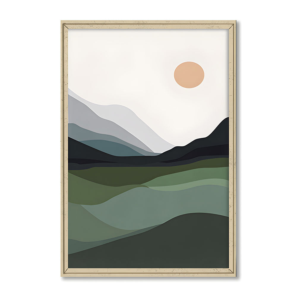 Mountain Echo 1 Scandinavian Artwork Canvas Print for Wall