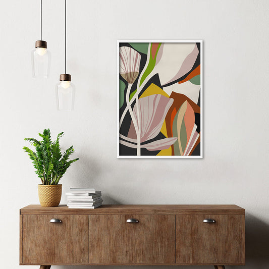 Floral Bed 2 Abstract Canvas Wall Art Print