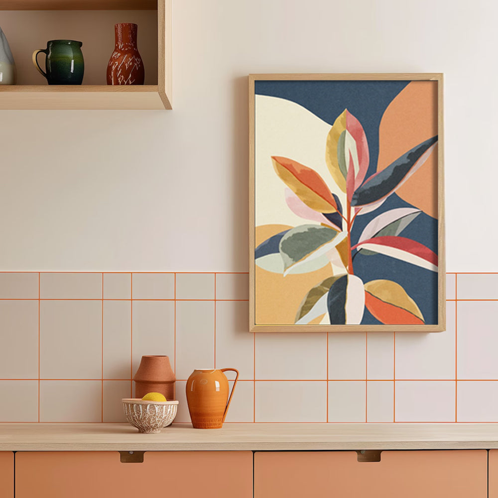 Foliage Formations Scandinavian Artwork Canvas Print for Wall