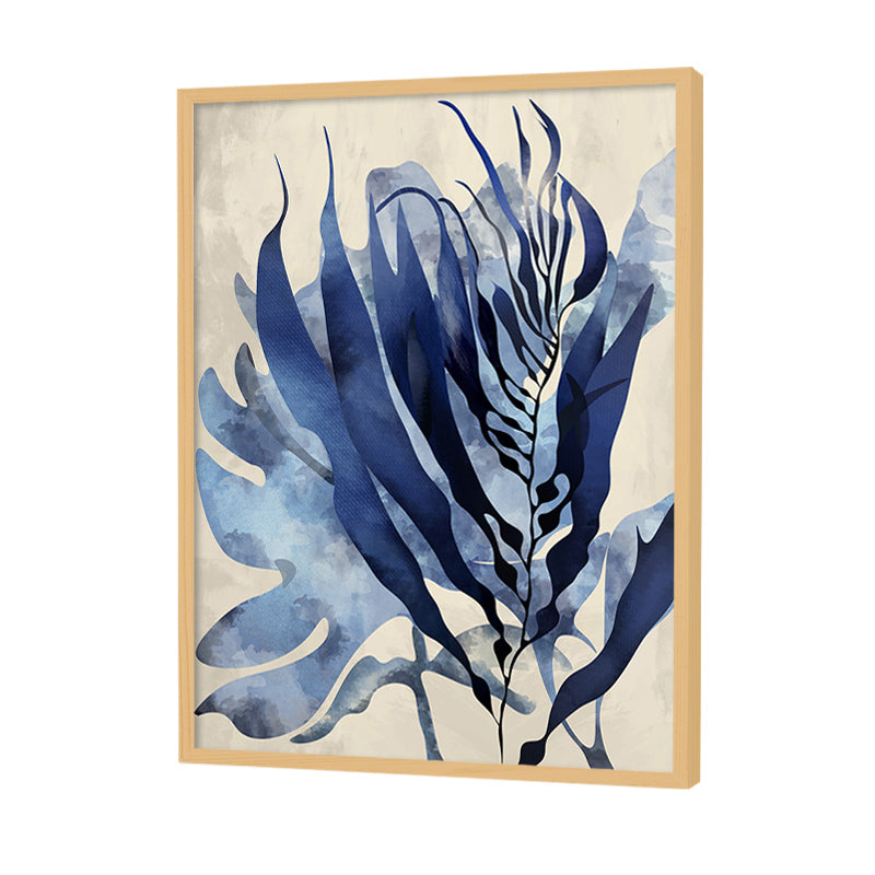 Indigo Blooms 2 Scandinavian Artwork Canvas Print for Wall