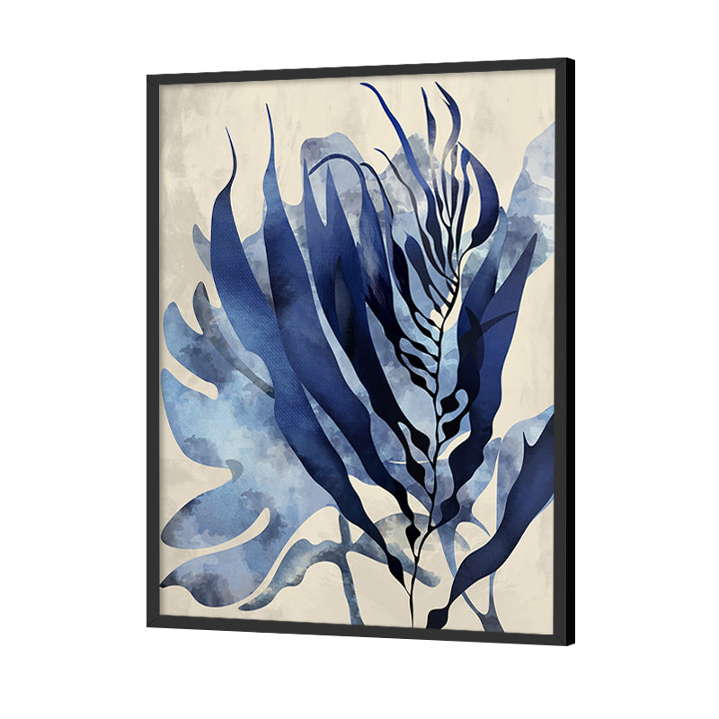 Indigo Blooms 2 Scandinavian Artwork Canvas Print for Wall