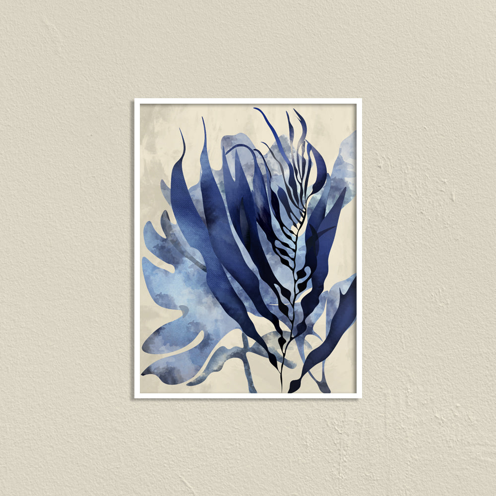 Indigo Blooms 2 Scandinavian Artwork Canvas Print for Wall