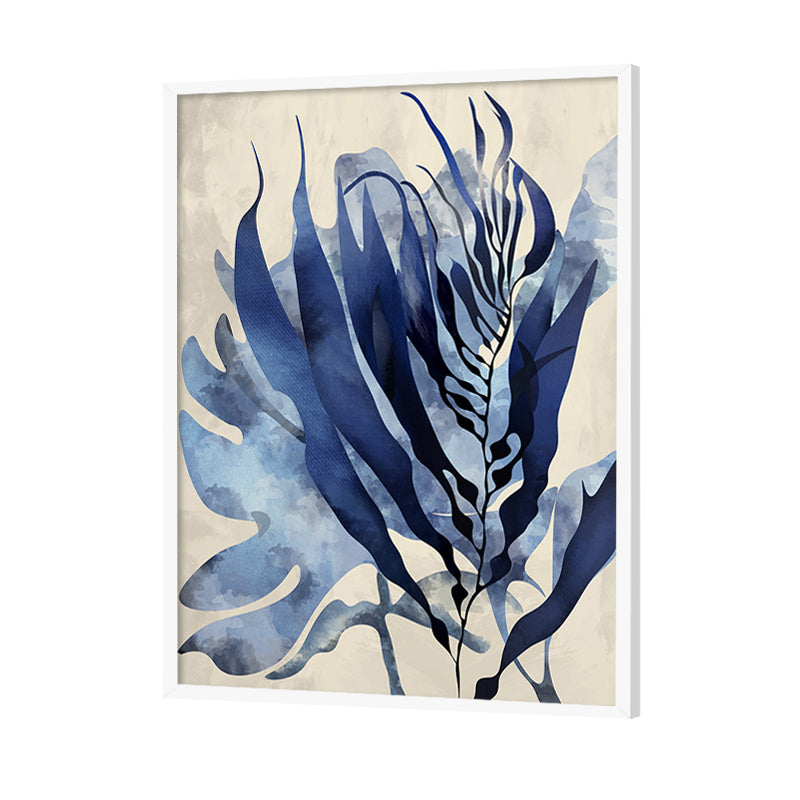 Indigo Blooms 2 Scandinavian Artwork Canvas Print for Wall