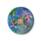 Koi Pond Watercolour Illustration Nature Artwork Canvas Wall Print